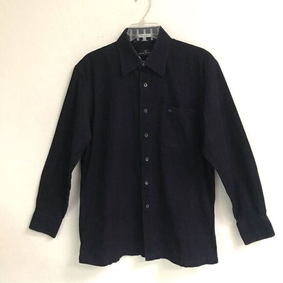 Pierre Balmain navy corduroy button up shirt L - Picture 1 of 6